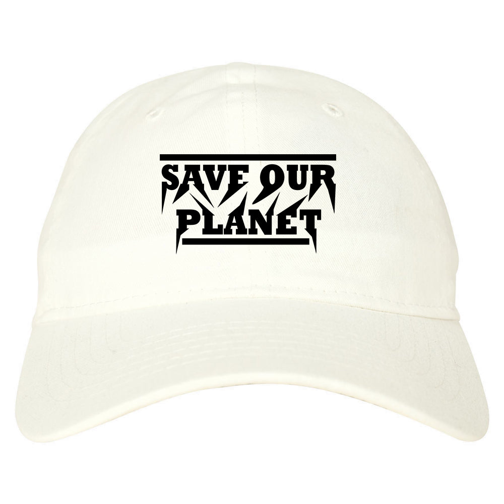Save Our Planet Mens Dad Hat White