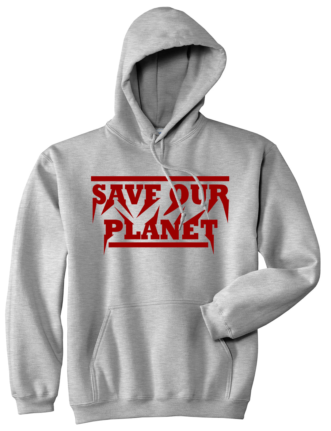 Save Our Planet Mens Pullover Hoodie Grey
