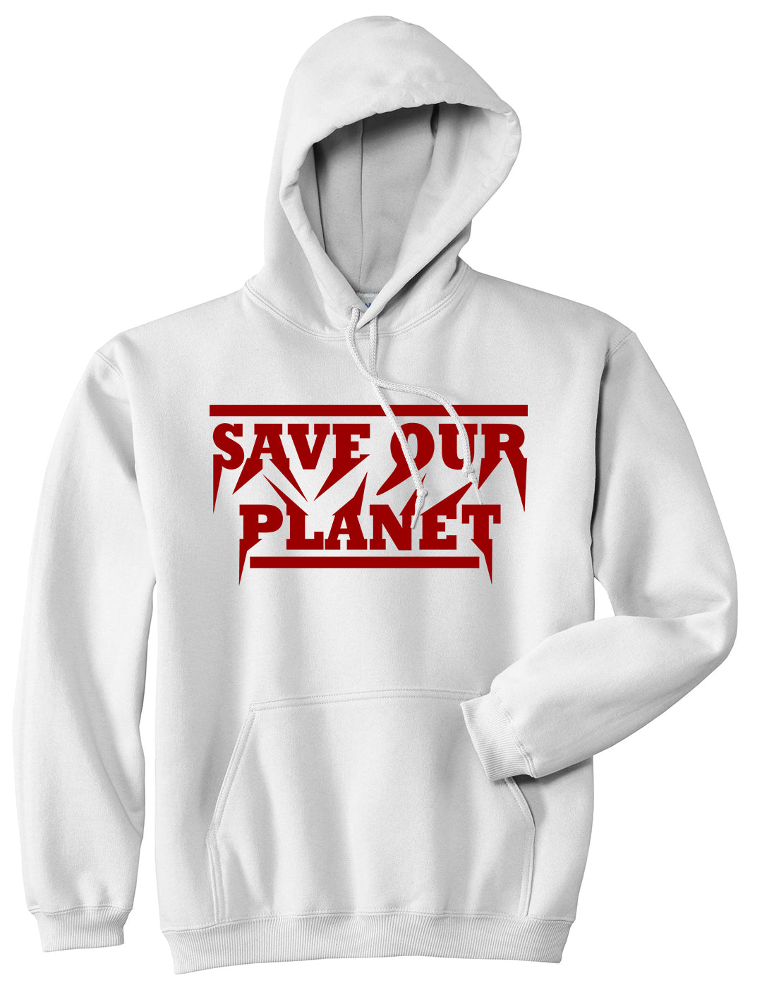 Save Our Planet Mens Pullover Hoodie White