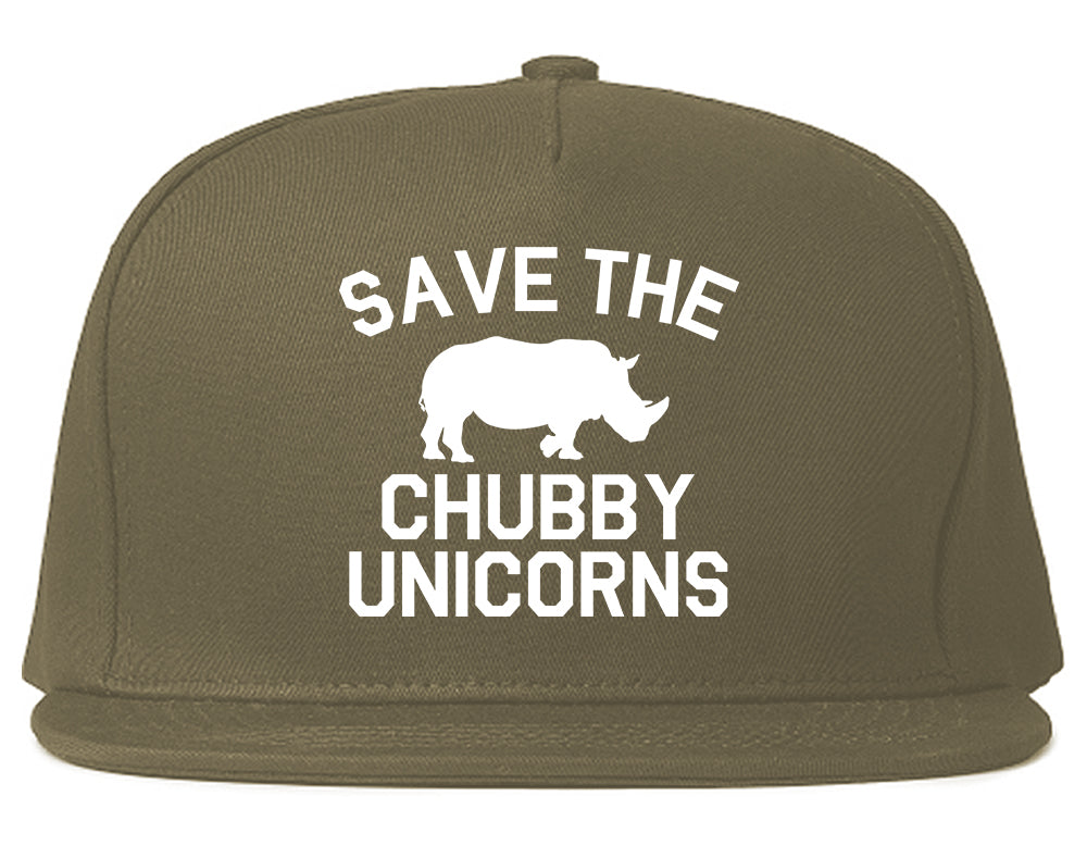 Save The Chubby Unicorns Funny Mens Snapback Hat Grey