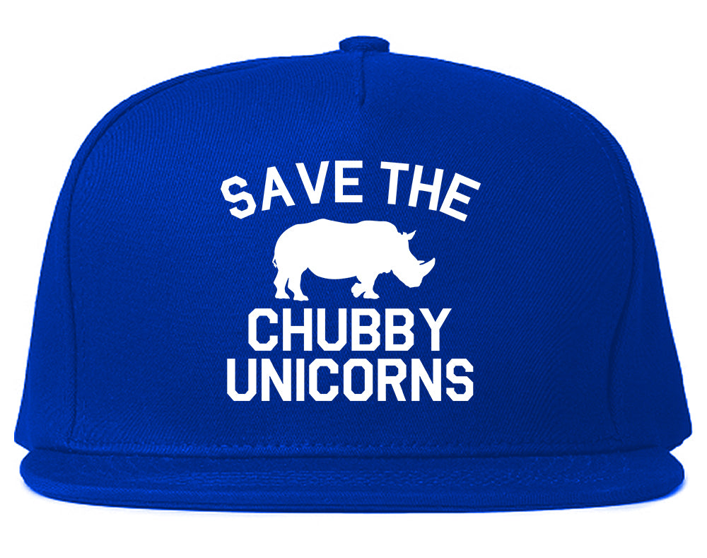 Save The Chubby Unicorns Funny Mens Snapback Hat Royal Blue