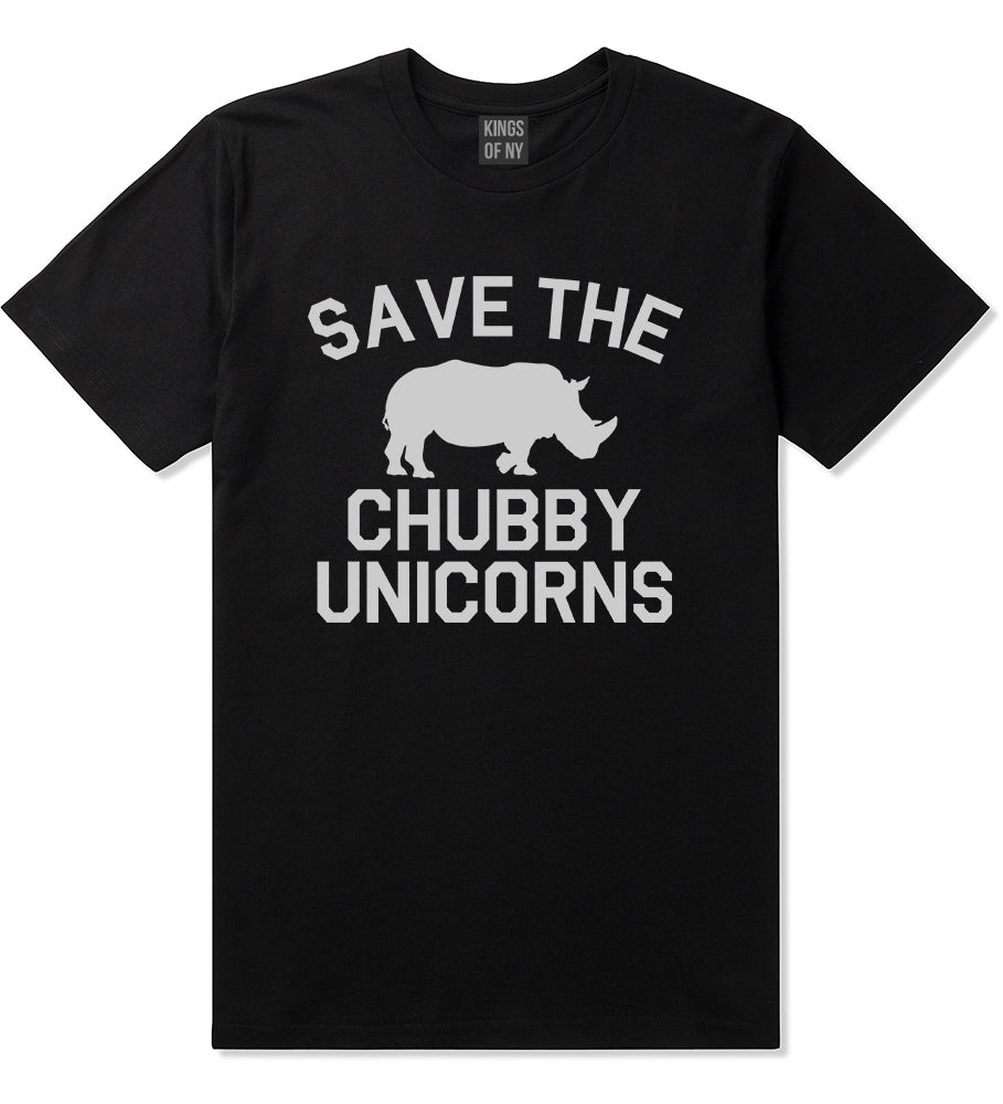 Save The Chubby Unicorns Funny Mens T-Shirt Black