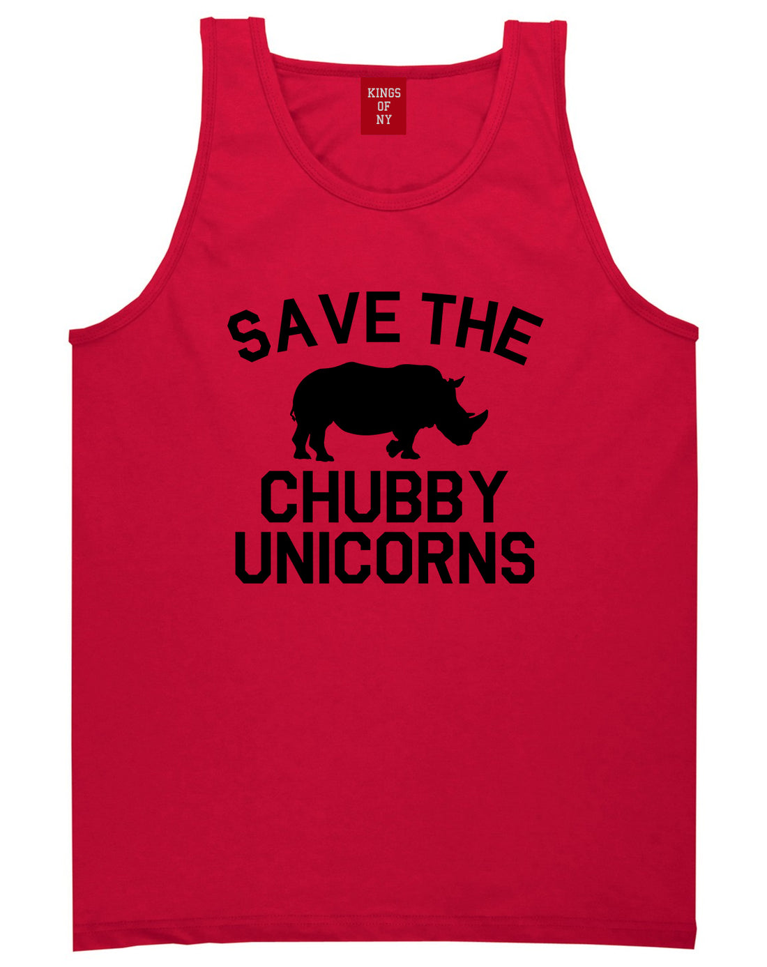 Save The Chubby Unicorns Funny Mens Tank Top T-Shirt Red