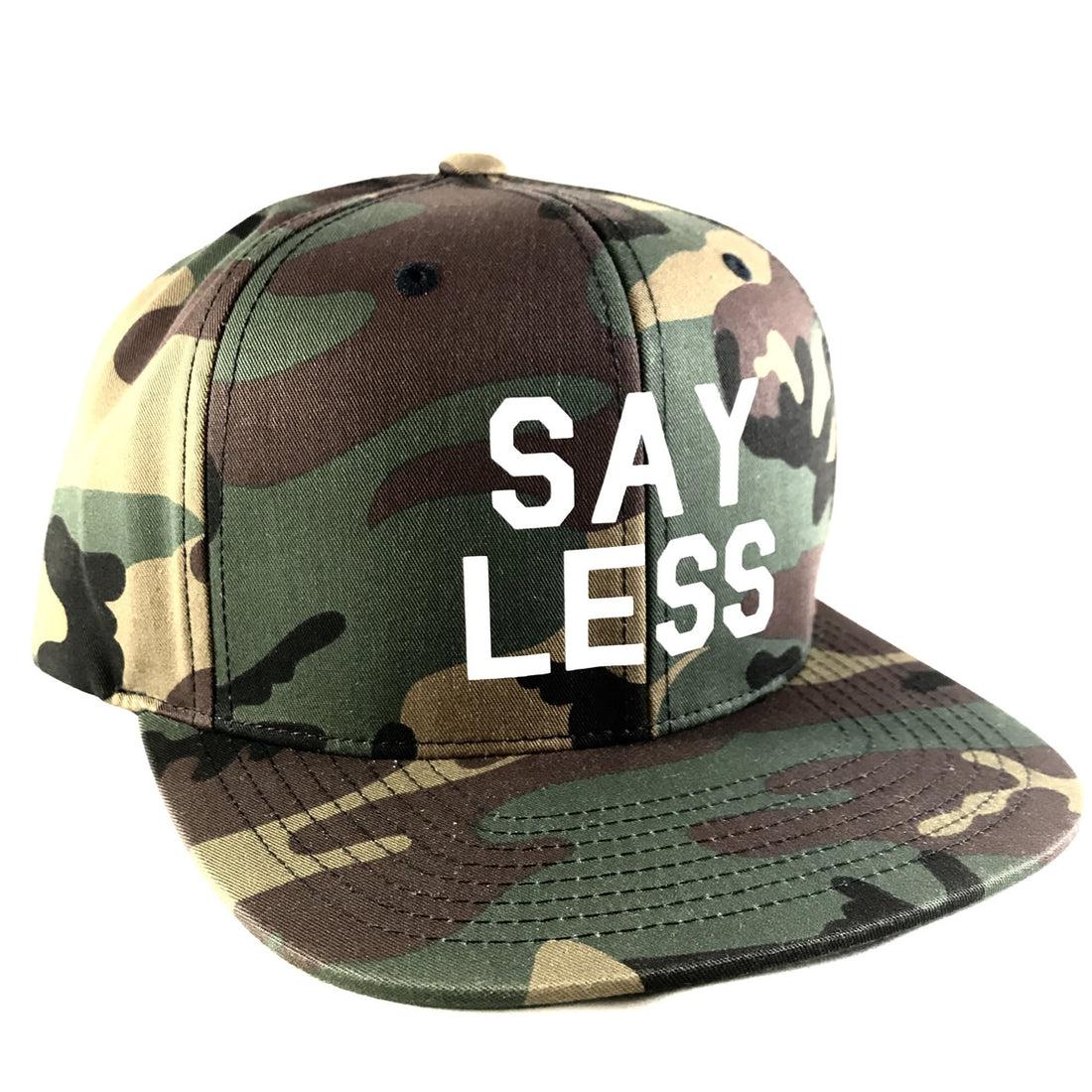 Say Less Mens Snapback Hat Camo
