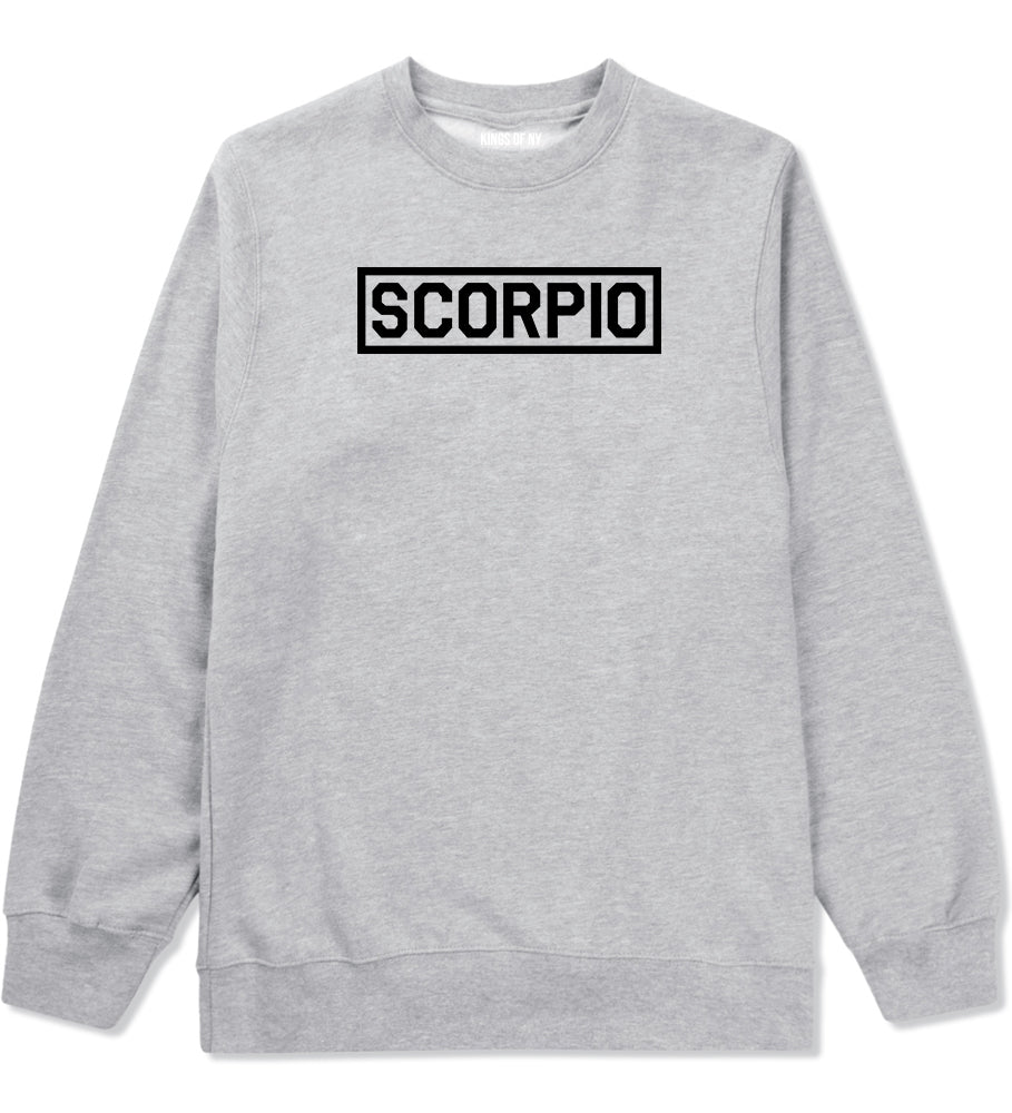 Scorpio Horoscope Sign Mens Grey Crewneck Sweatshirt by KINGS OF NY