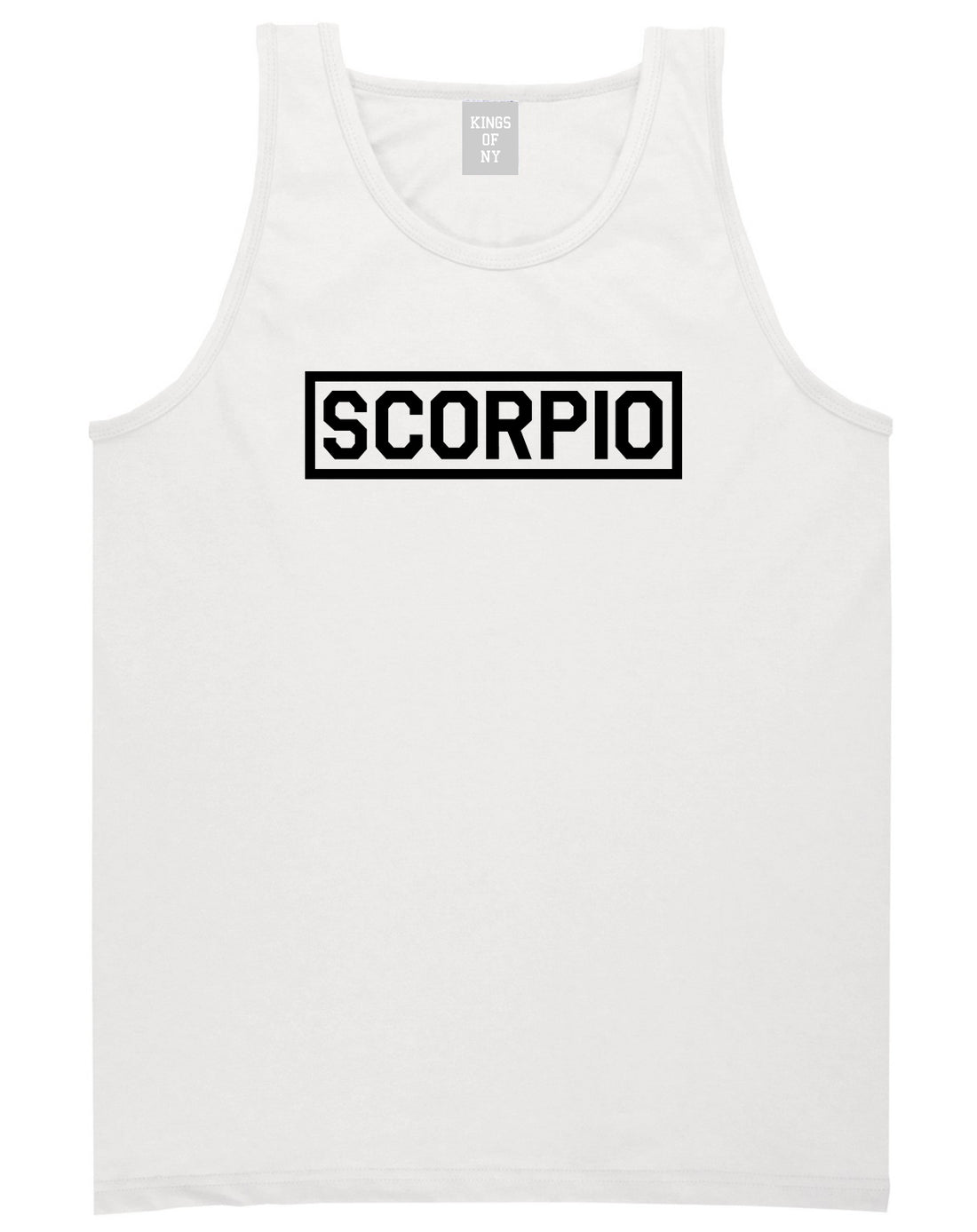 Scorpio Horoscope Sign Mens White Tank Top Shirt by KINGS OF NY
