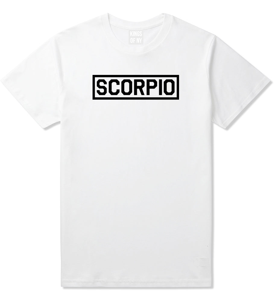 Scorpio Horoscope Sign Mens White T-Shirt by KINGS OF NY