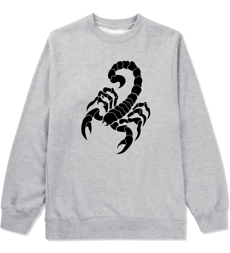 Scorpion Mens Crewneck Sweatshirt Grey by Kings Of NY
