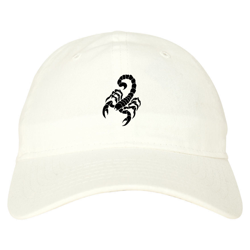 Scorpion Insect Mens Dad Hat Baseball Cap White