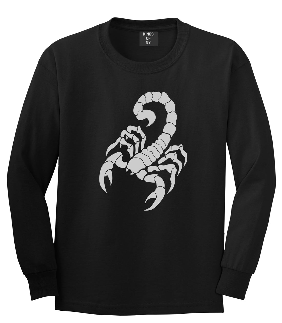 Scorpion Mens Long Sleeve T-Shirt Black by Kings Of NY