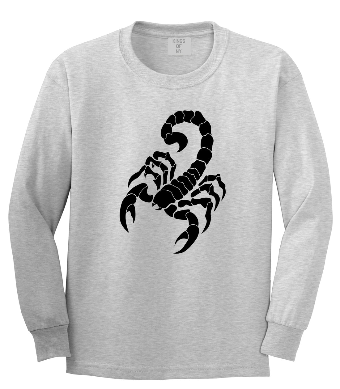 Scorpion Mens Long Sleeve T-Shirt Grey by Kings Of NY