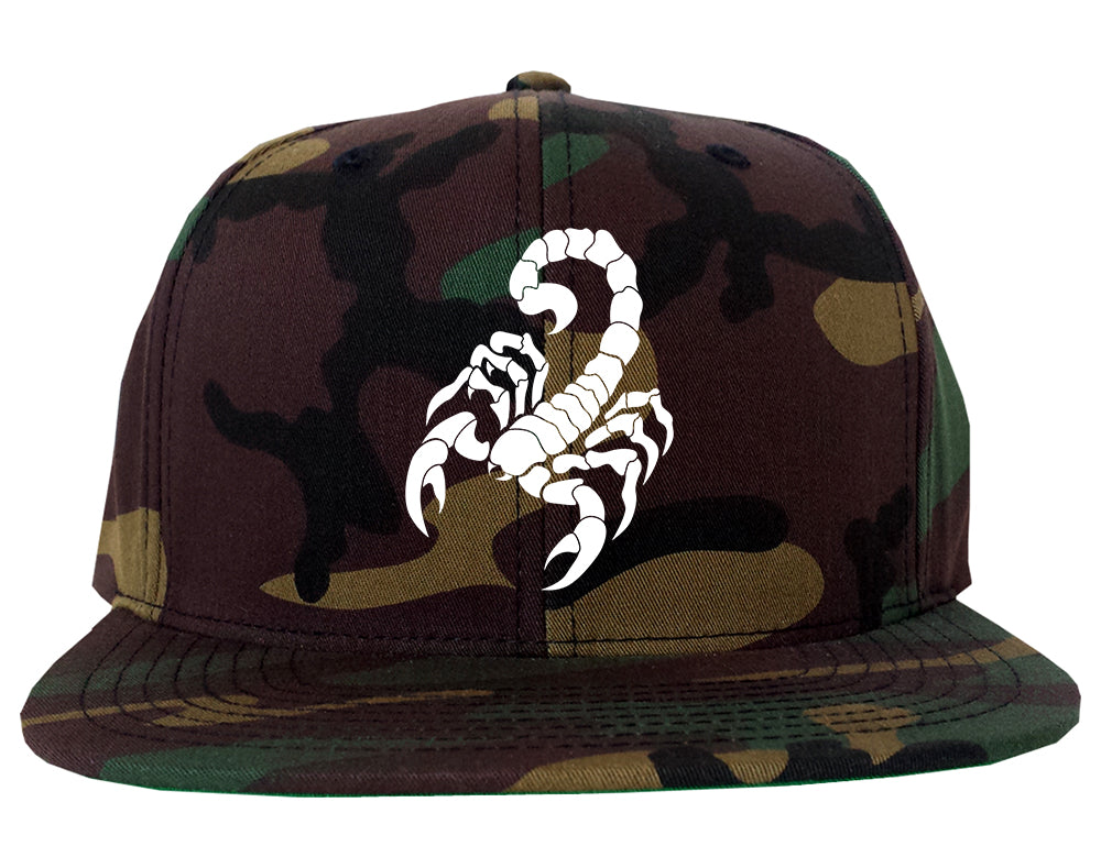 Scorpion Insect Mens Snapback Hat Camo