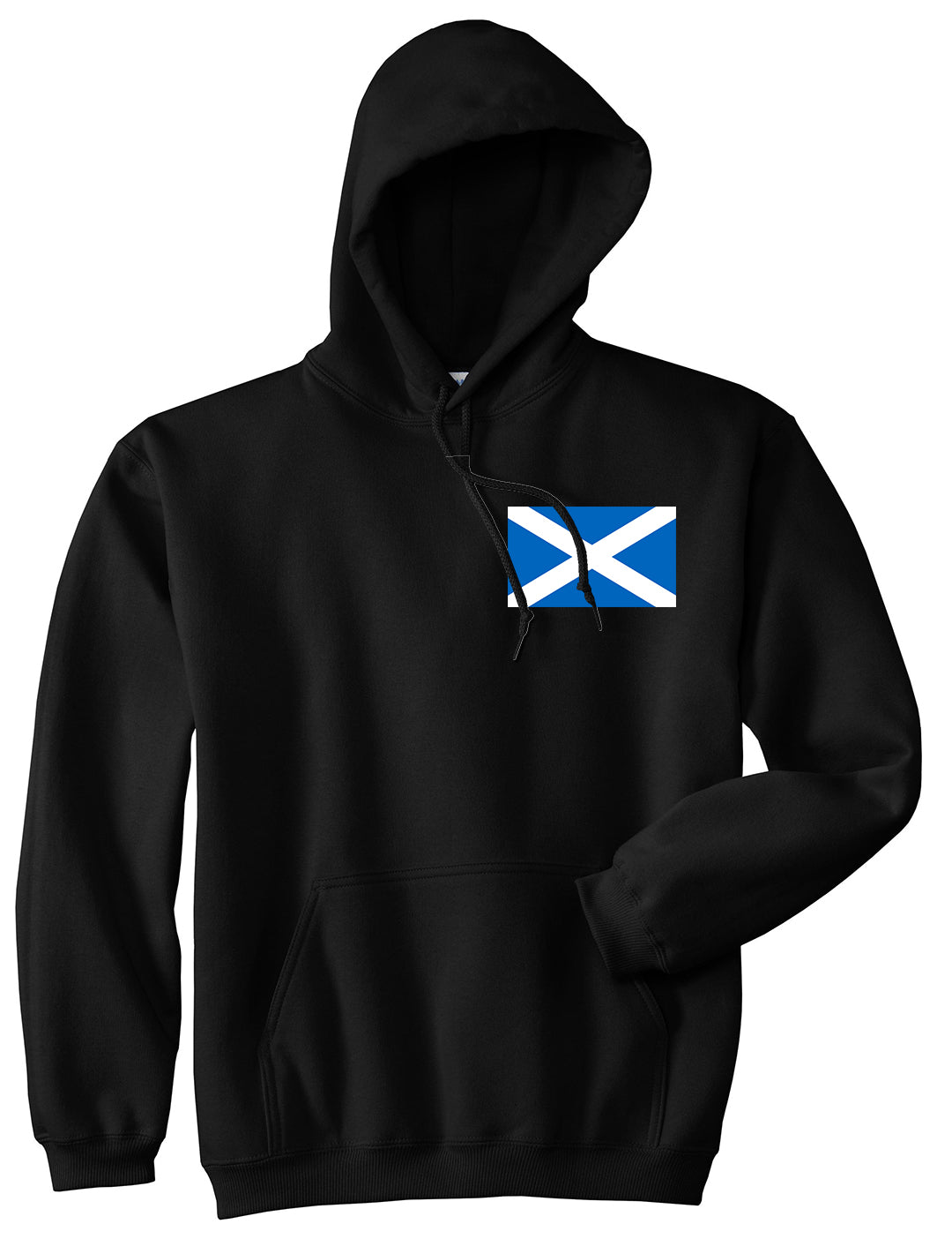 Scotland Flag Country Chest Black Pullover Hoodie by Kings Of NY