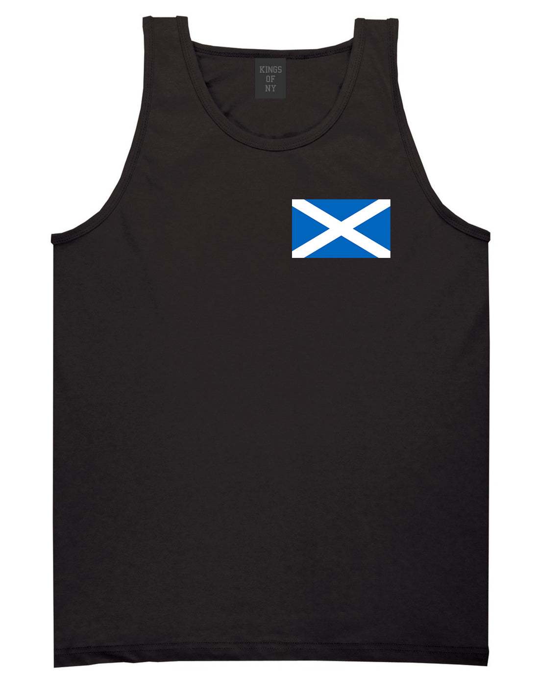 Scotland Flag Country Chest Black Tank Top Shirt by Kings Of NY