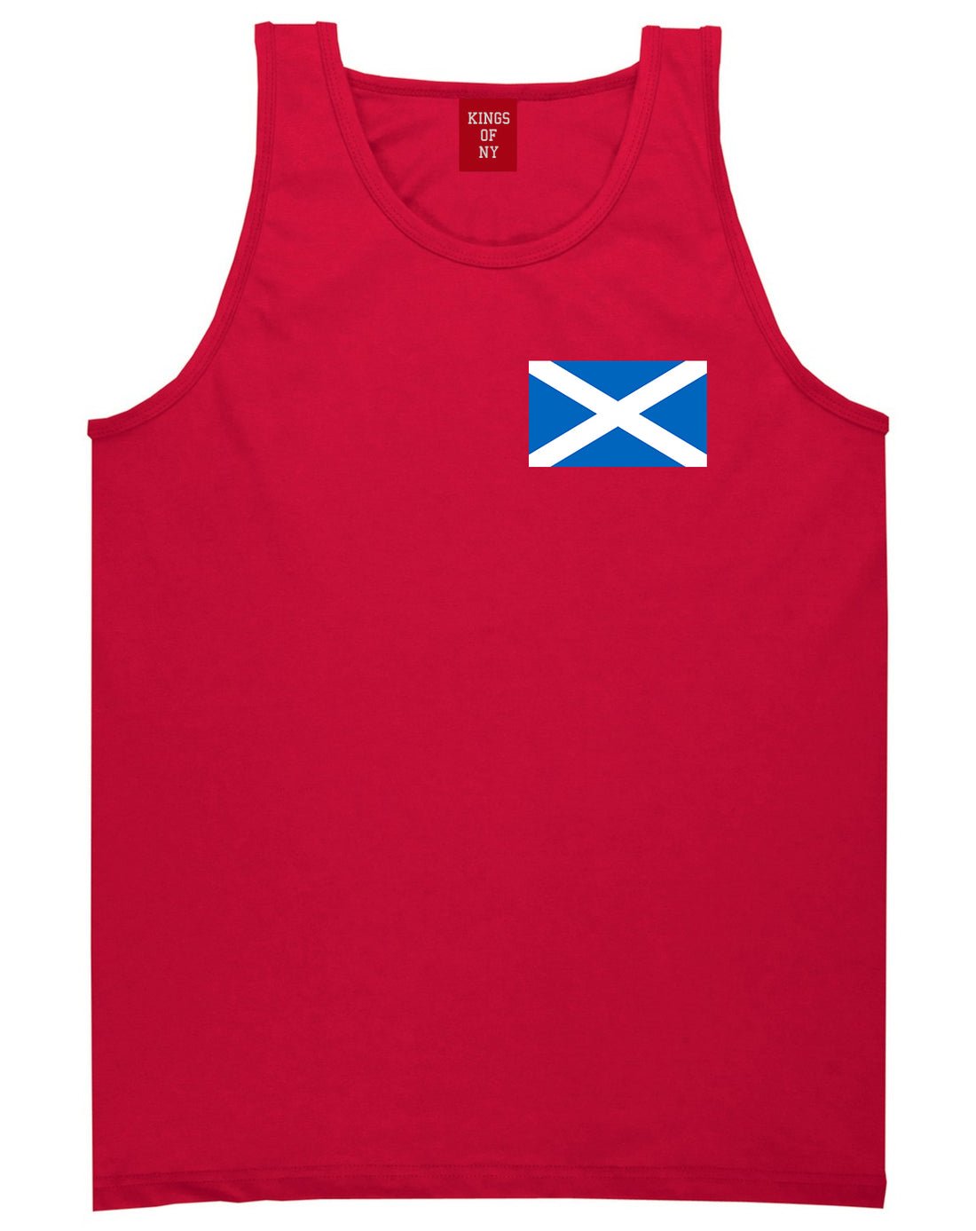 Scotland Flag Country Chest Red Tank Top Shirt by Kings Of NY