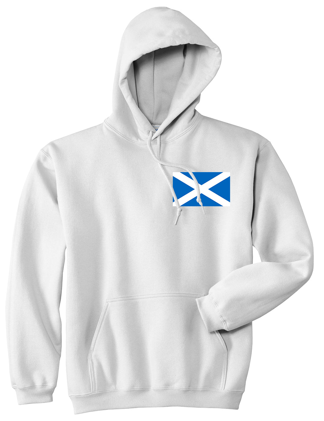 Scotland Flag Country Chest White Pullover Hoodie by Kings Of NY