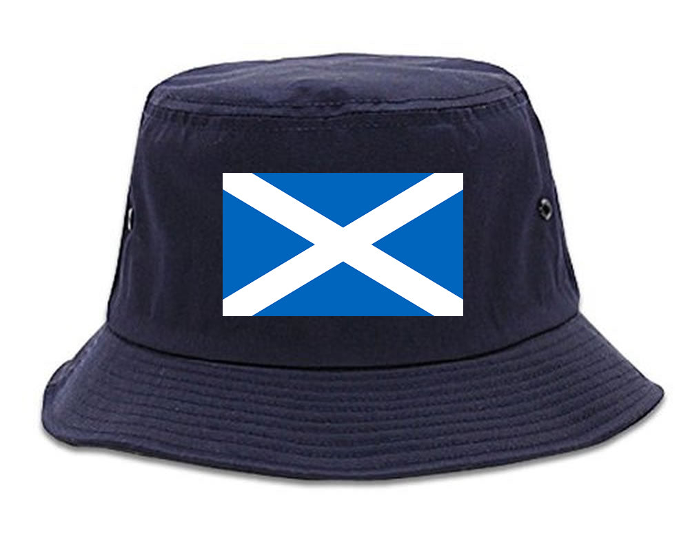 Scotland Flag Country Chest Bucket Hat Blue
