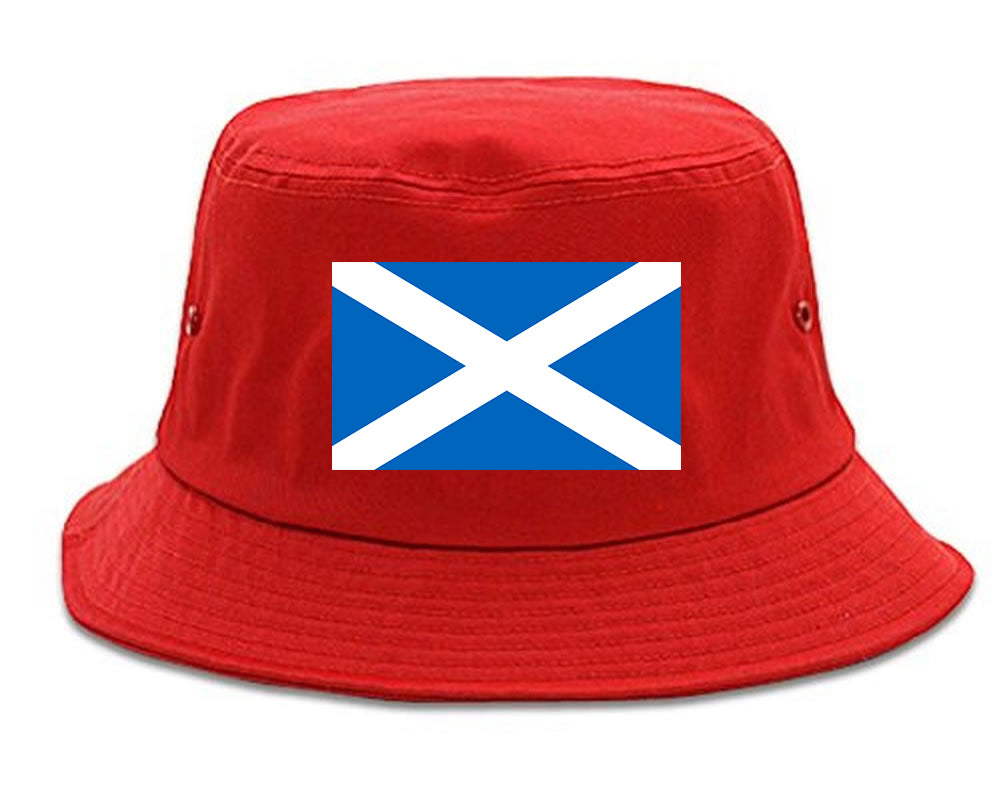 Scotland Flag Country Chest Bucket Hat Red