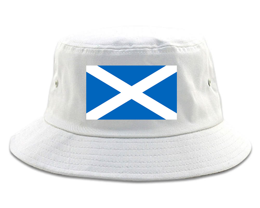 Scotland Flag Country Chest Bucket Hat White