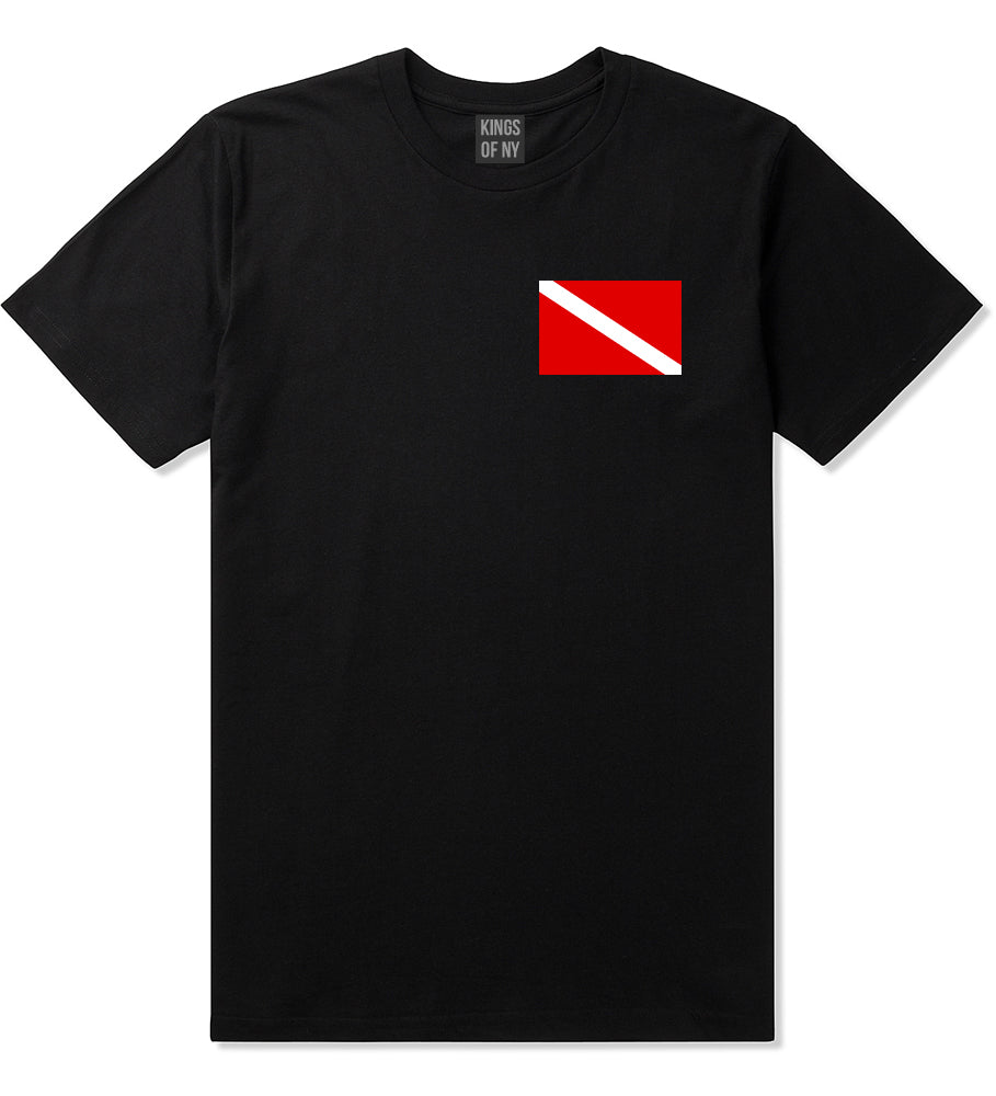 Scuba_Dive_Flag_Chest Mens Black T-Shirt by Kings Of NY