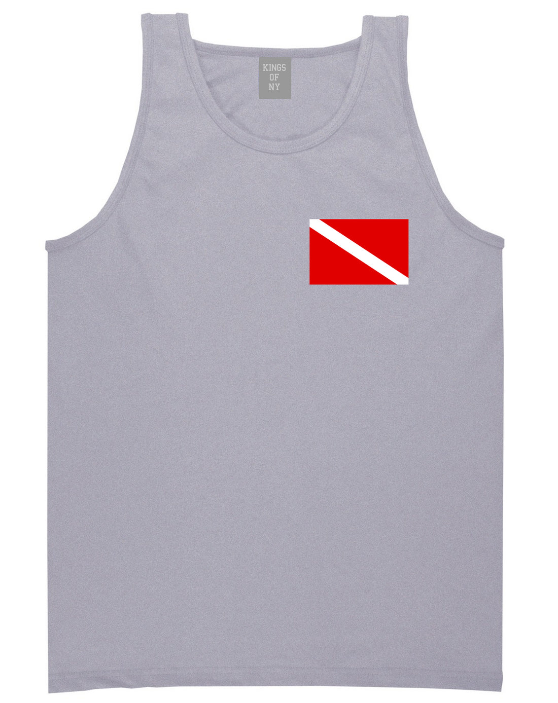 Scuba_Dive_Flag_Chest Mens Grey Tank Top Shirt by Kings Of NY
