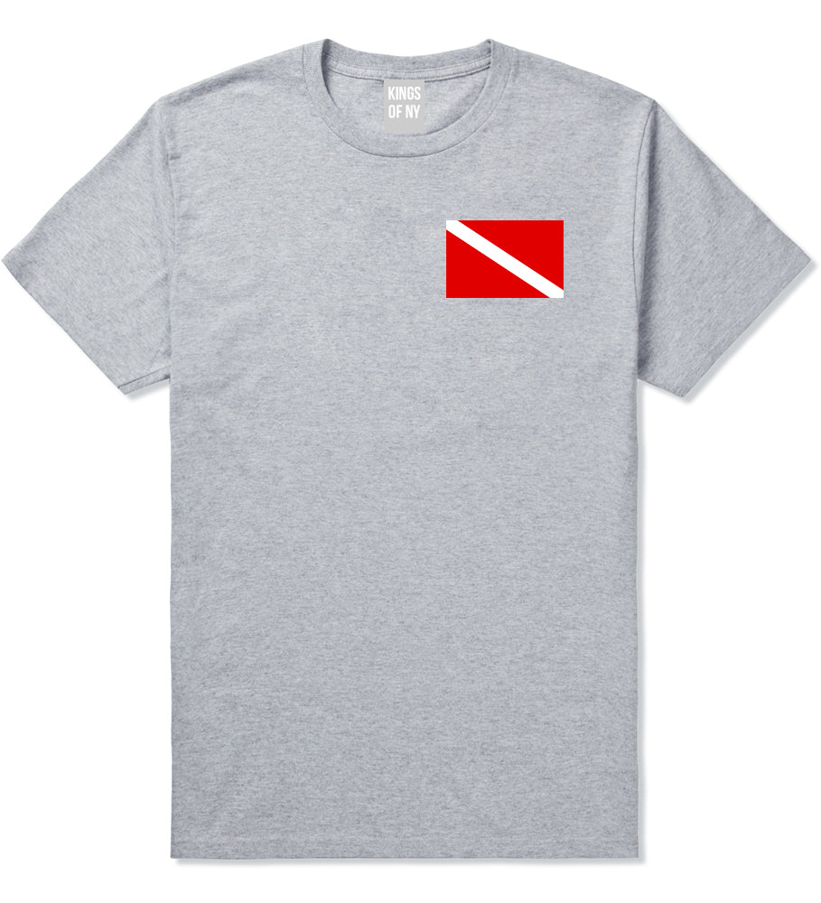 Scuba_Dive_Flag_Chest Mens Grey T-Shirt by Kings Of NY