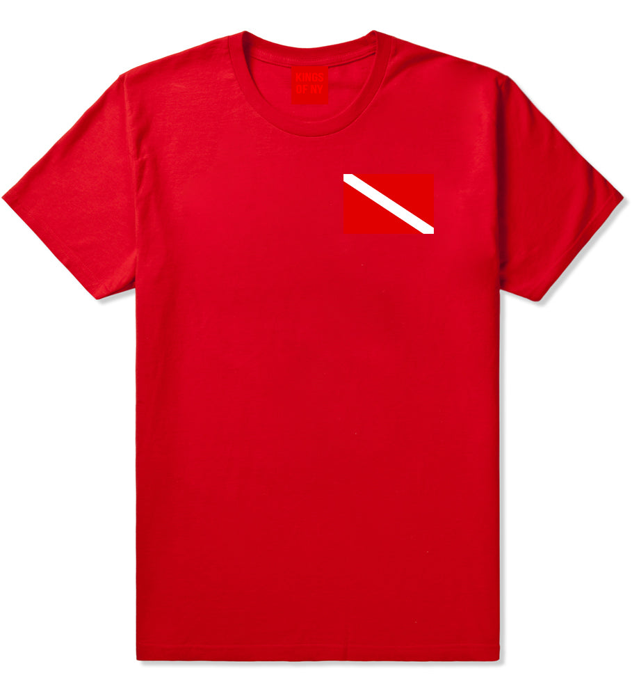 Scuba_Dive_Flag_Chest Mens Red T-Shirt by Kings Of NY