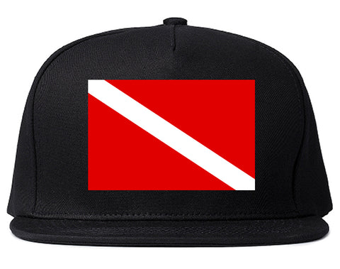 Scuba_Dive_Flag_Chest Mens Black Snapback Hat by Kings Of NY