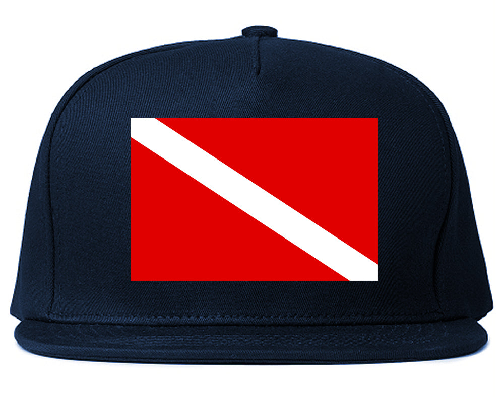 Scuba_Dive_Flag_Chest Mens Blue Snapback Hat by Kings Of NY