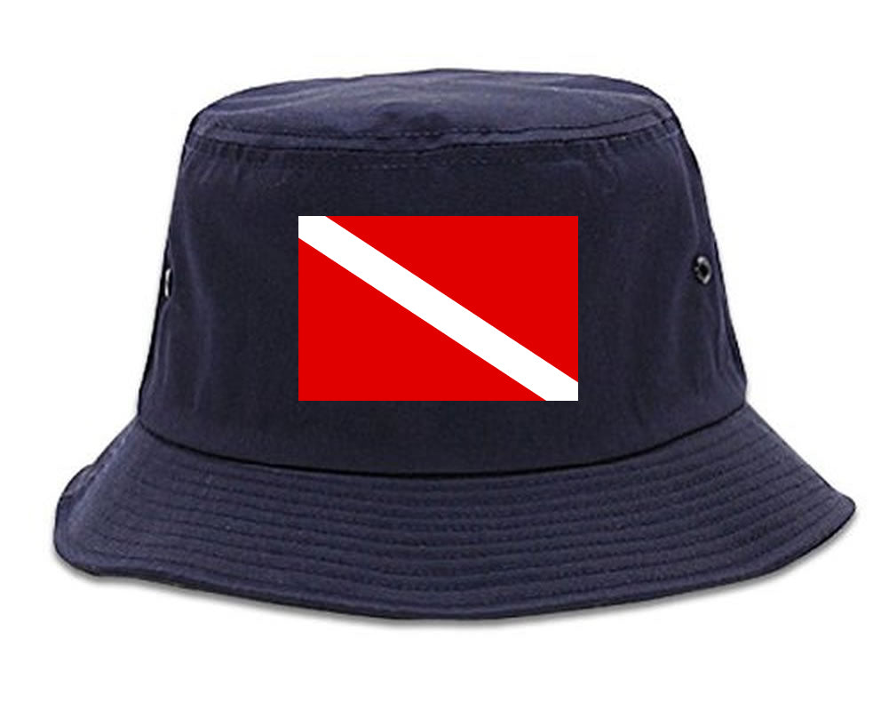 Scuba_Dive_Flag_Chest Mens Blue Bucket Hat by Kings Of NY
