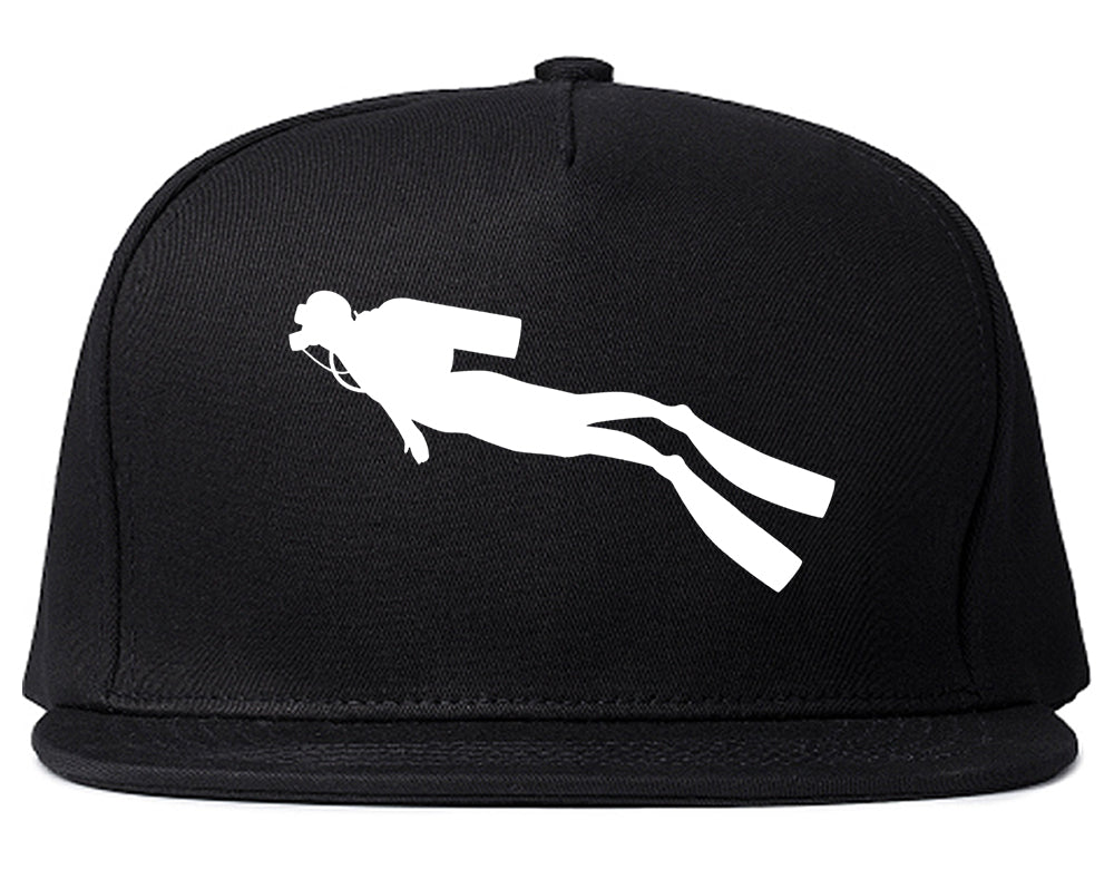 Scuba_Diver_Chest Mens Black Snapback Hat by Kings Of NY