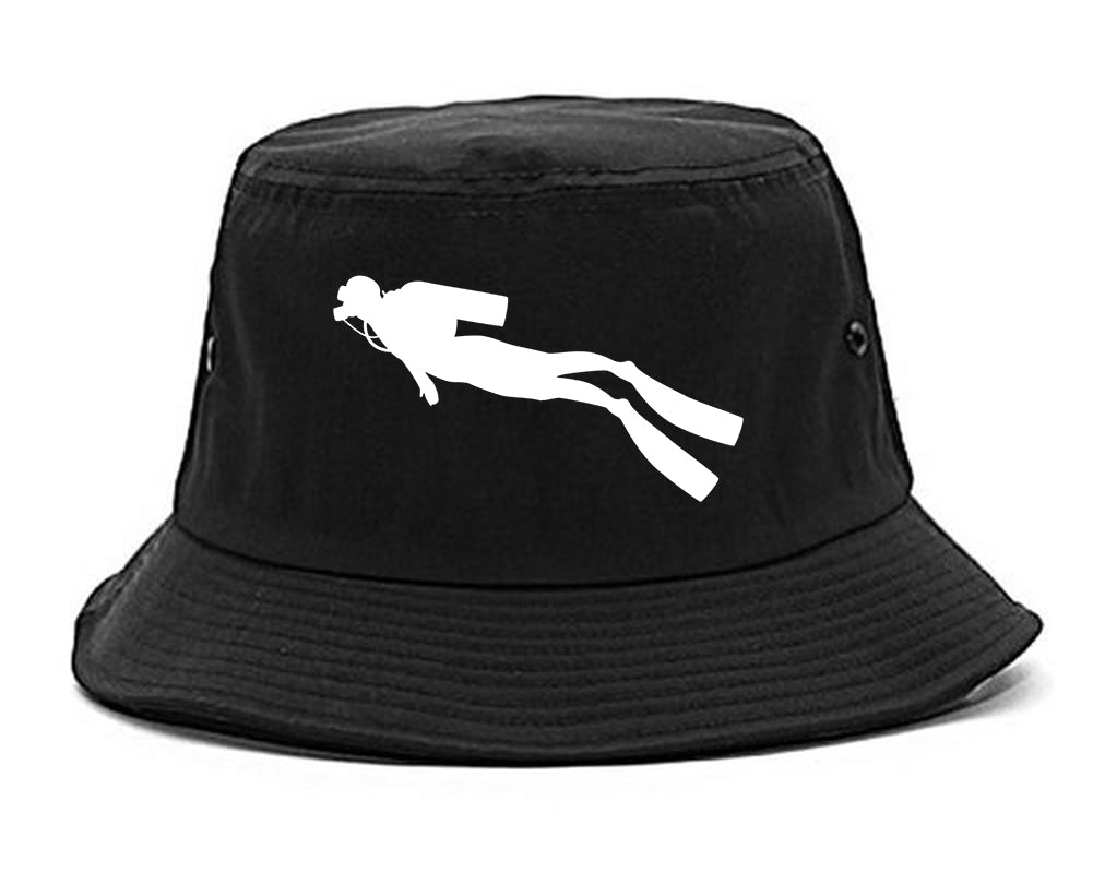 Scuba_Diver_Chest Mens Black Bucket Hat by Kings Of NY
