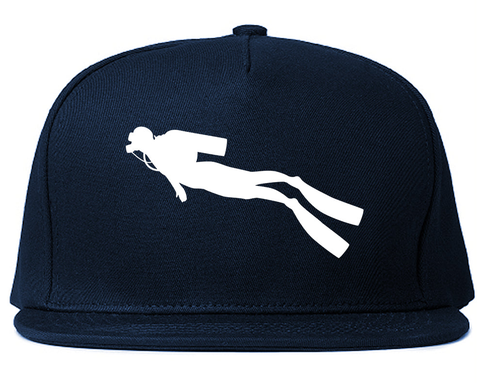 Scuba_Diver_Chest Mens Blue Snapback Hat by Kings Of NY