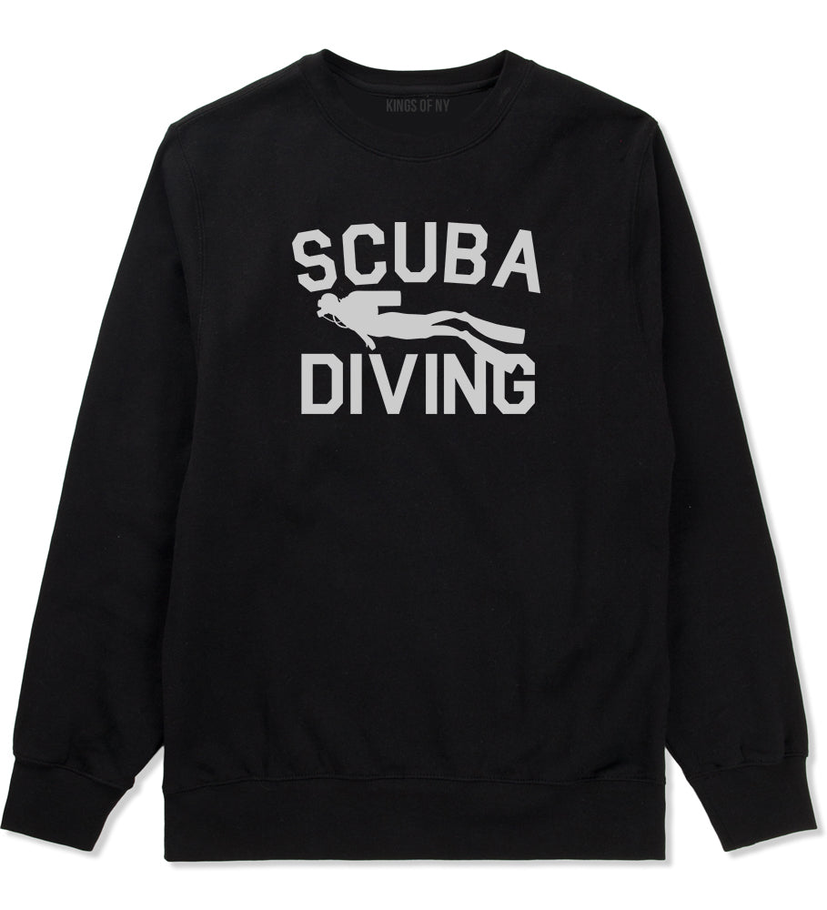 Scuba Diving Mens Black Crewneck Sweatshirt by Kings Of NY