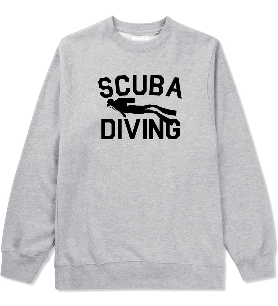 Scuba Diving Mens Grey Crewneck Sweatshirt by Kings Of NY