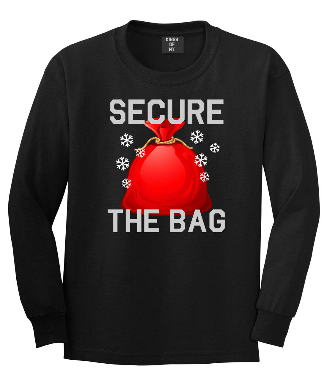 Secure The Bag Hiphop Christmas Black Mens Long Sleeve T-Shirt