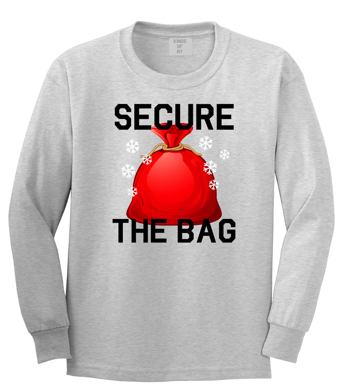Secure The Bag Hiphop Christmas Grey Mens Long Sleeve T-Shirt