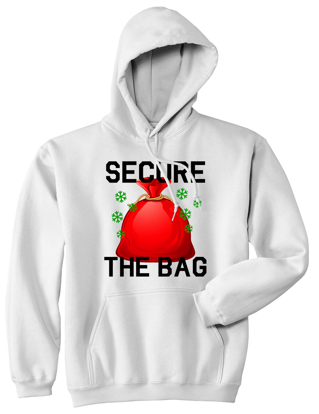 Secure The Bag Hiphop Christmas White Mens Pullover Hoodie