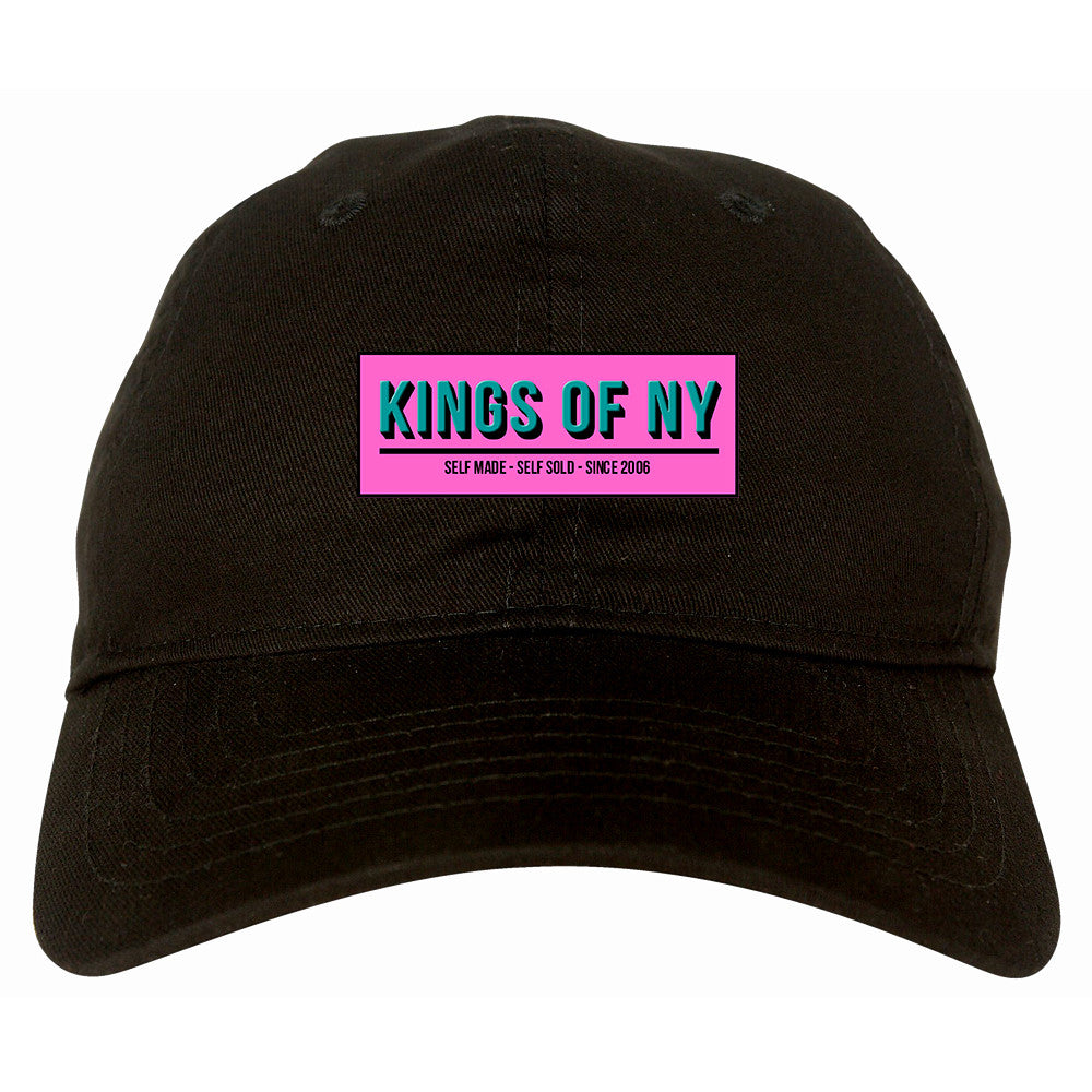 Self Made Self Sold Pink Dad Hat in Black