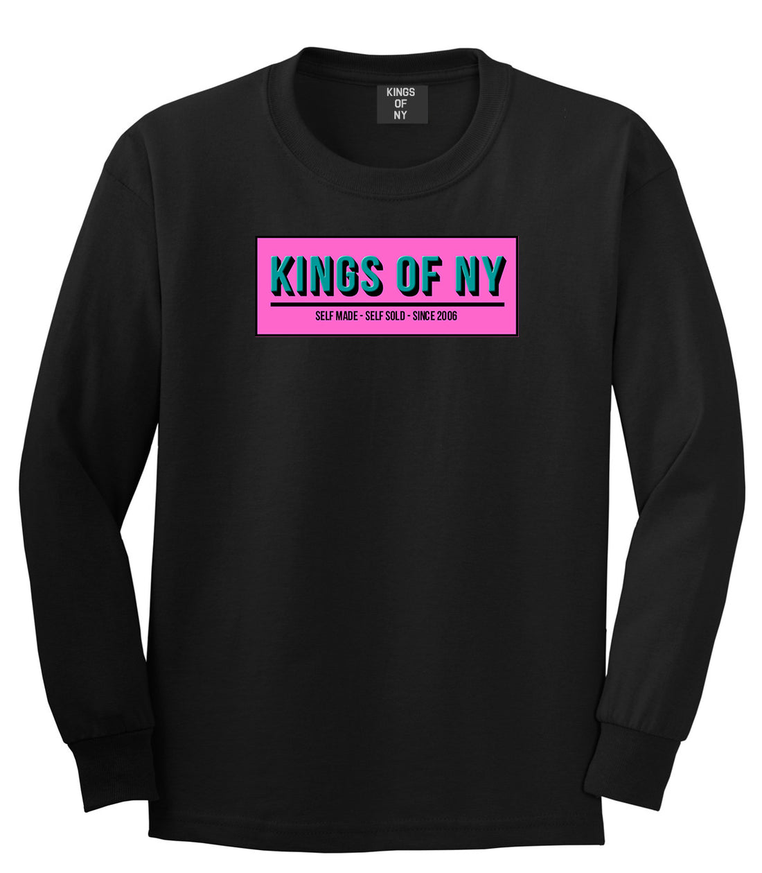 Self Made Self Sold Pink Long Sleeve T-Shirt in Black