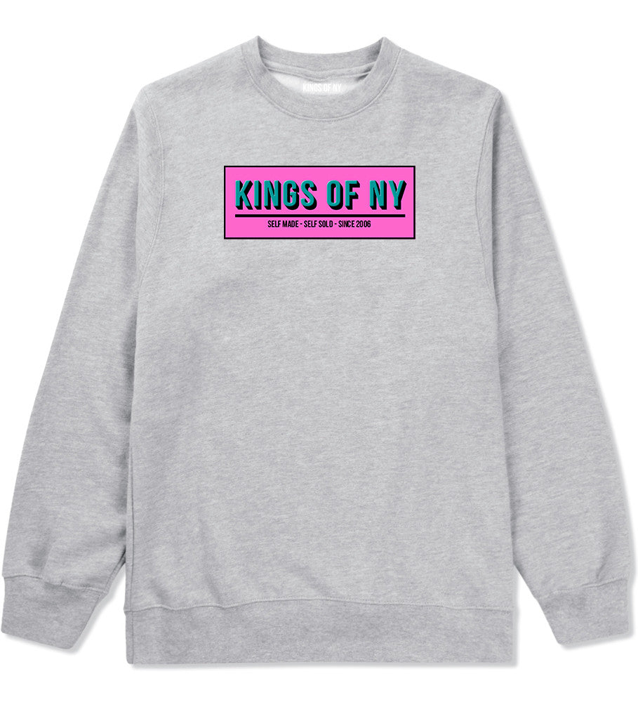 Self Made Self Sold Pink Crewneck Sweatshirt in Grey