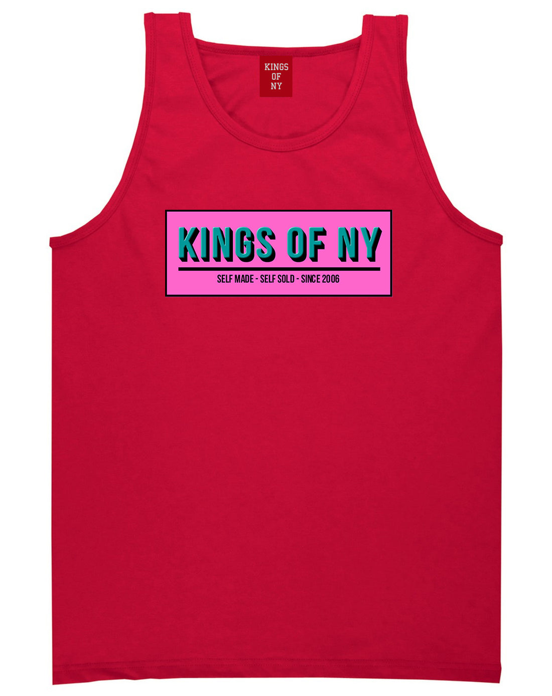 Self Made Self Sold Pink Tank Top in Red