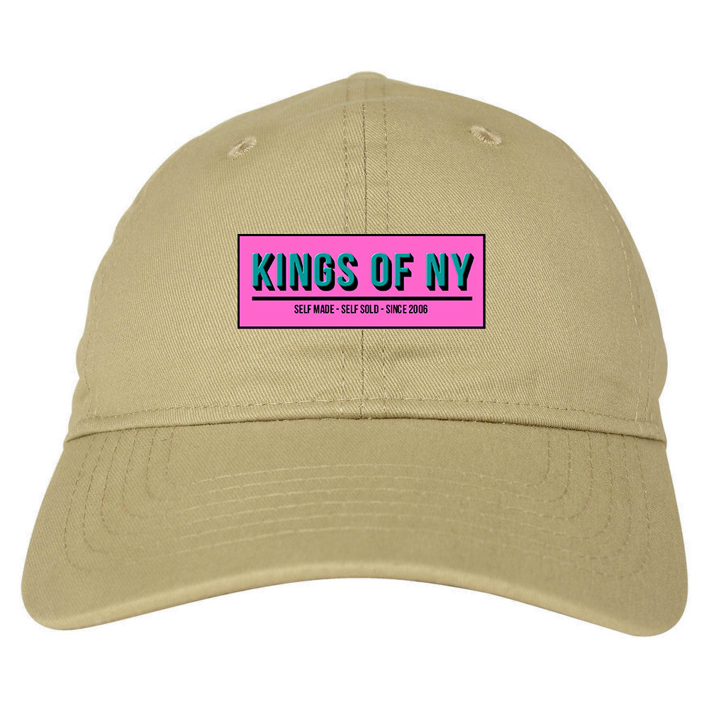 Self Made Self Sold Pink Dad Hat in Beige