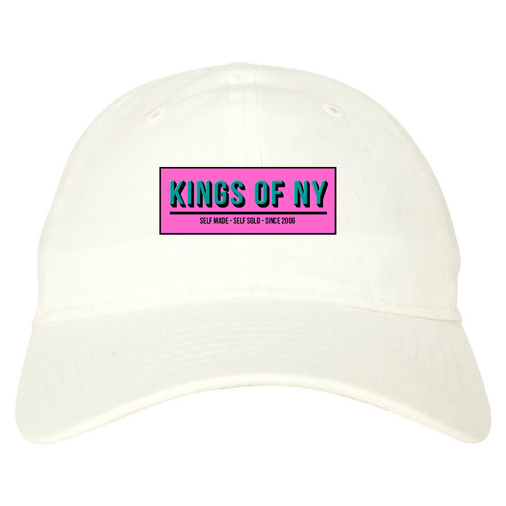 Self Made Self Sold Pink Dad Hat in White