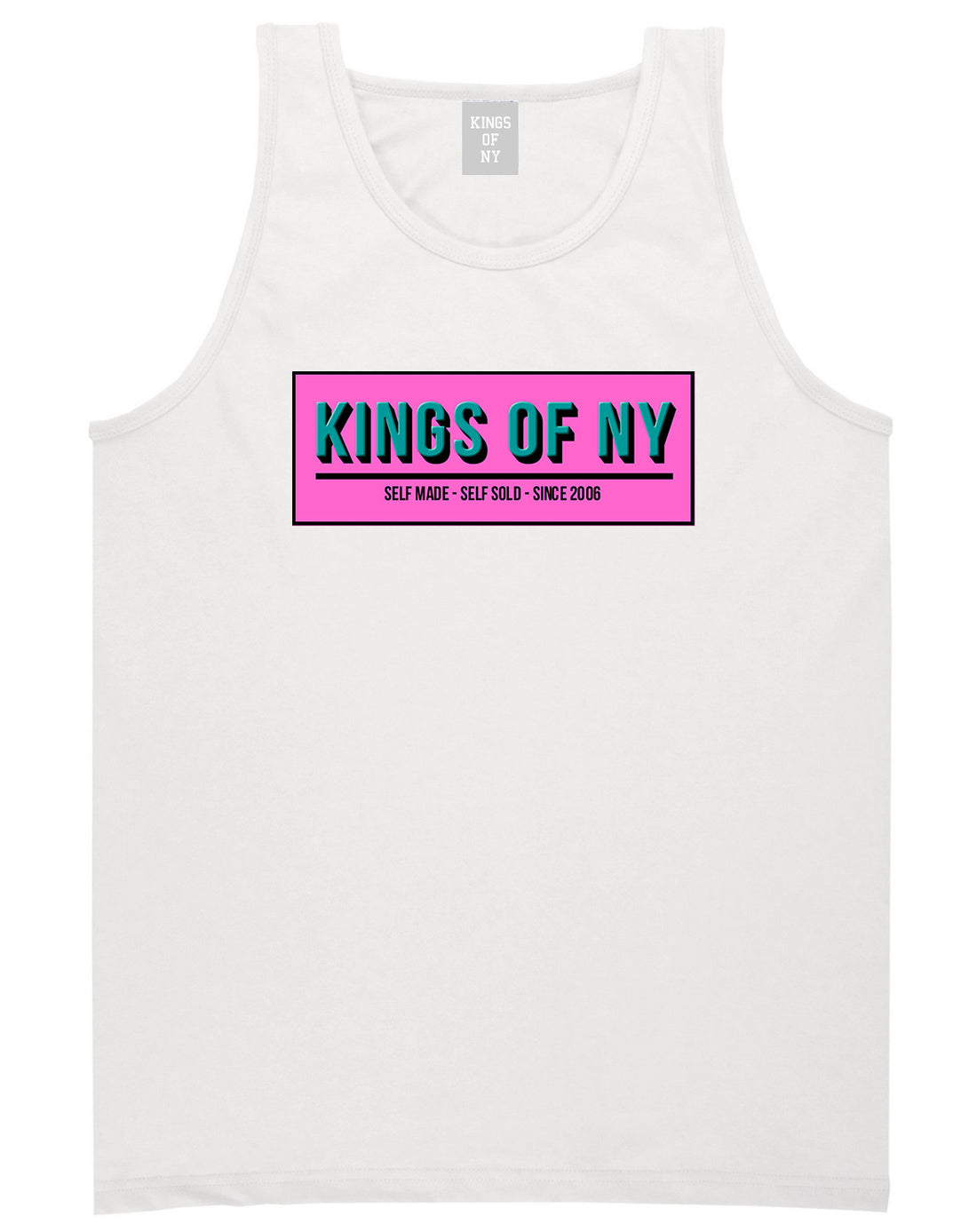 Self Made Self Sold Pink Tank Top in White