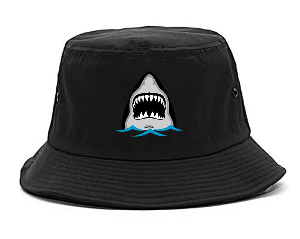 Shark Face Chest Mens Bucket Hat Black