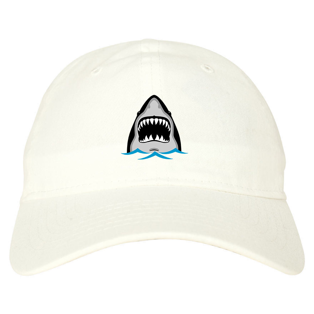 Shark Face Chest Mens Dad Hat White