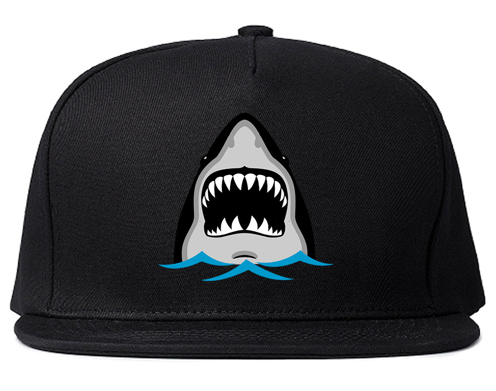 Shark Face Chest Mens Snapback Hat Black