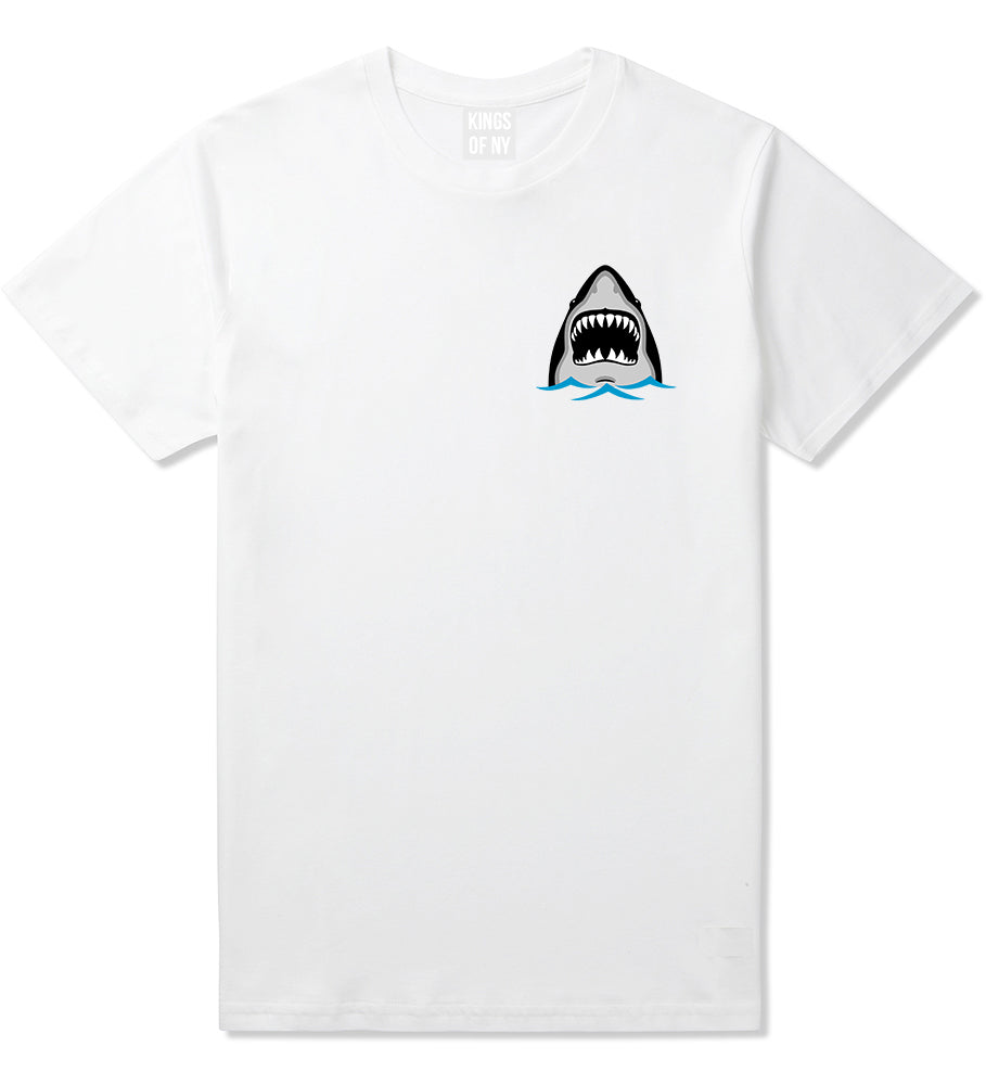 Shark Face Chest Mens T-Shirt White