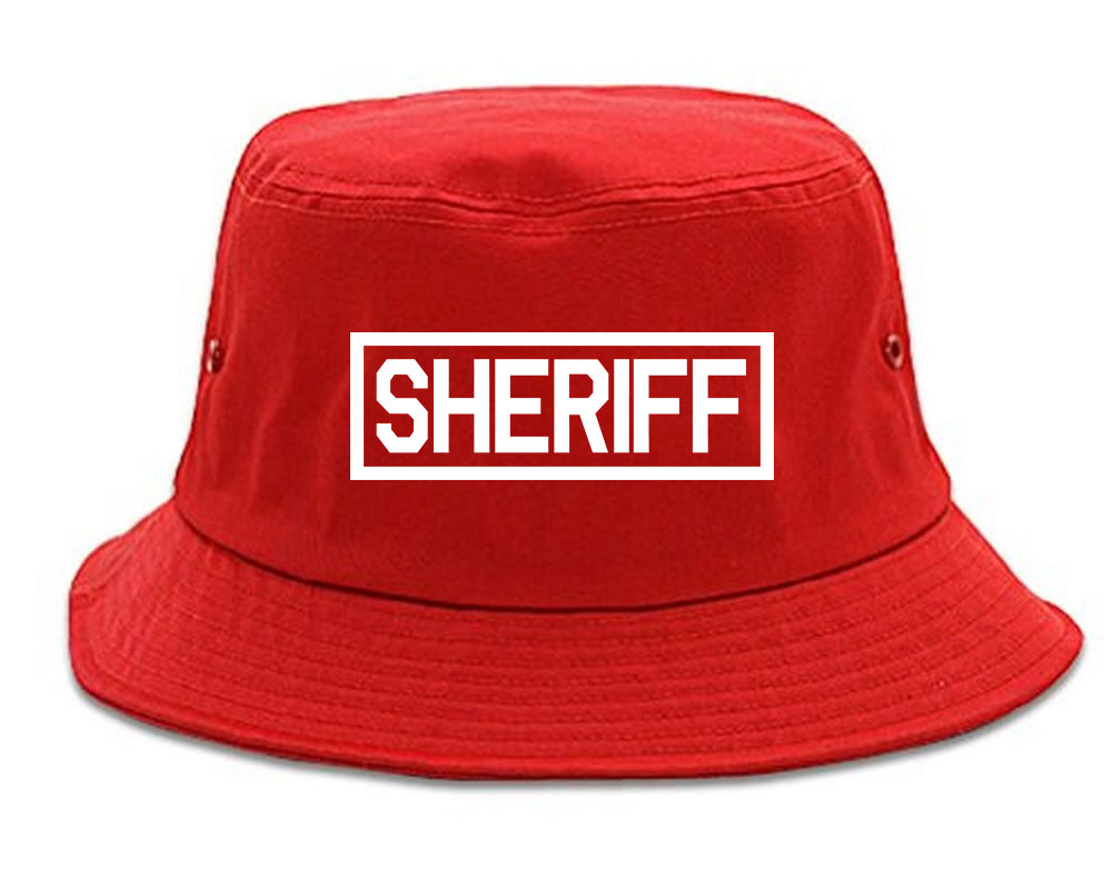 Sheriff_County_Police Mens Red Bucket Hat by Kings Of NY